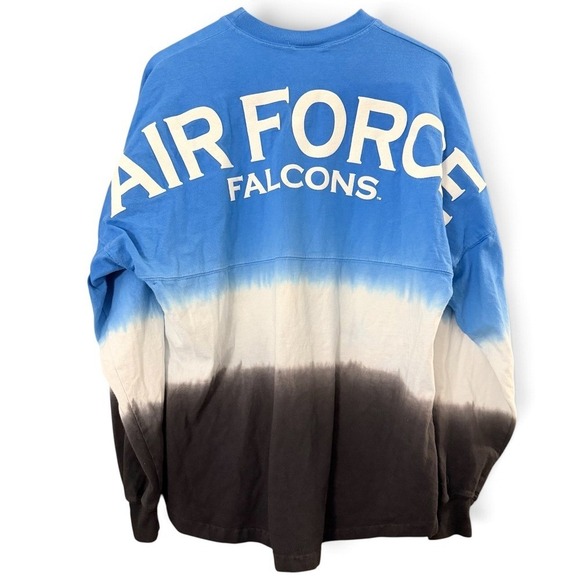 SPIRIT JERSEY Tops - Spirit Jersey M Air Force Falcons Long Sleeve Ombre Dip Dye Crewneck NCAA Shirt